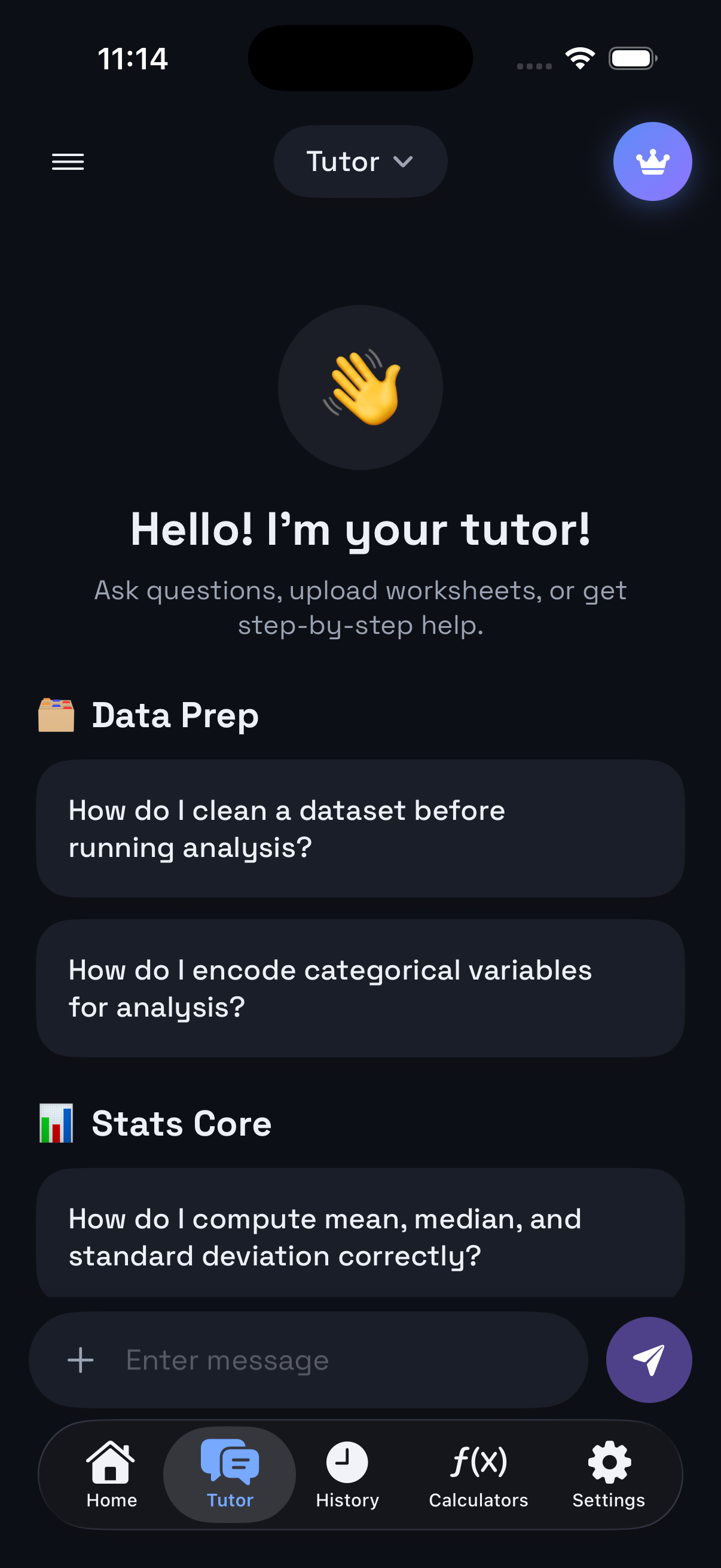 Generated sensitivity screen in dark mode
